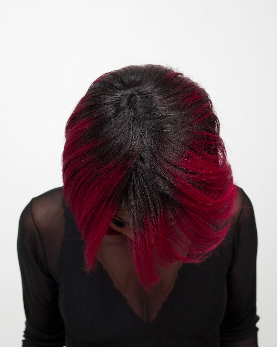 Cabelo Humano - Wig Sirlene Vermelho Borgonha
