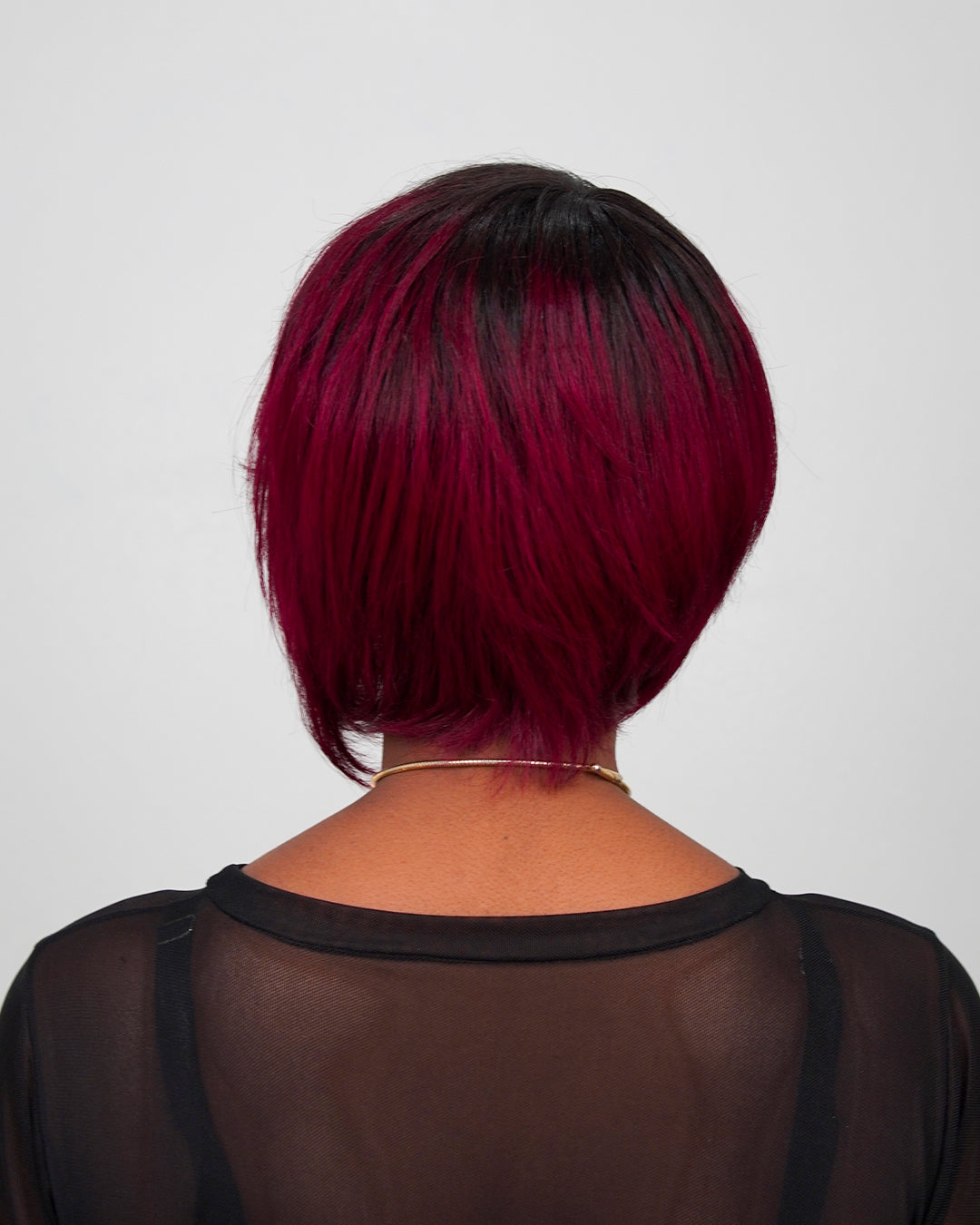 Cabelo Humano - Wig Sirlene Vermelho Borgonha